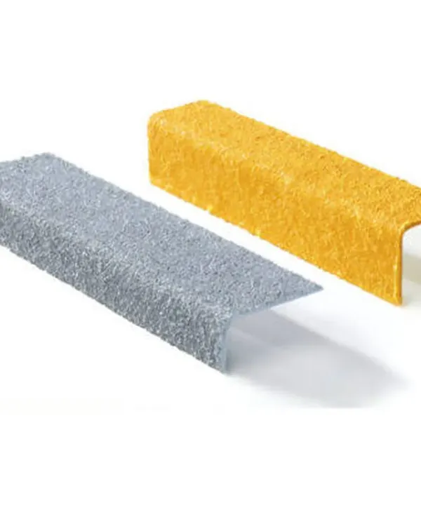 Yellow and grey GRP anti-slip angle profiles